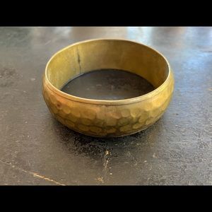 Vintage brass tone hammered cuff